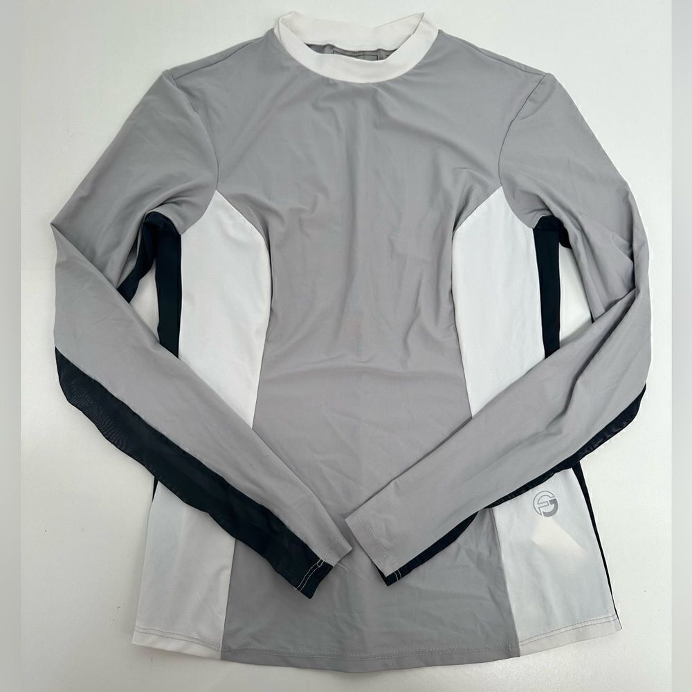 Foray Golf White Gray Long Sleeve Top